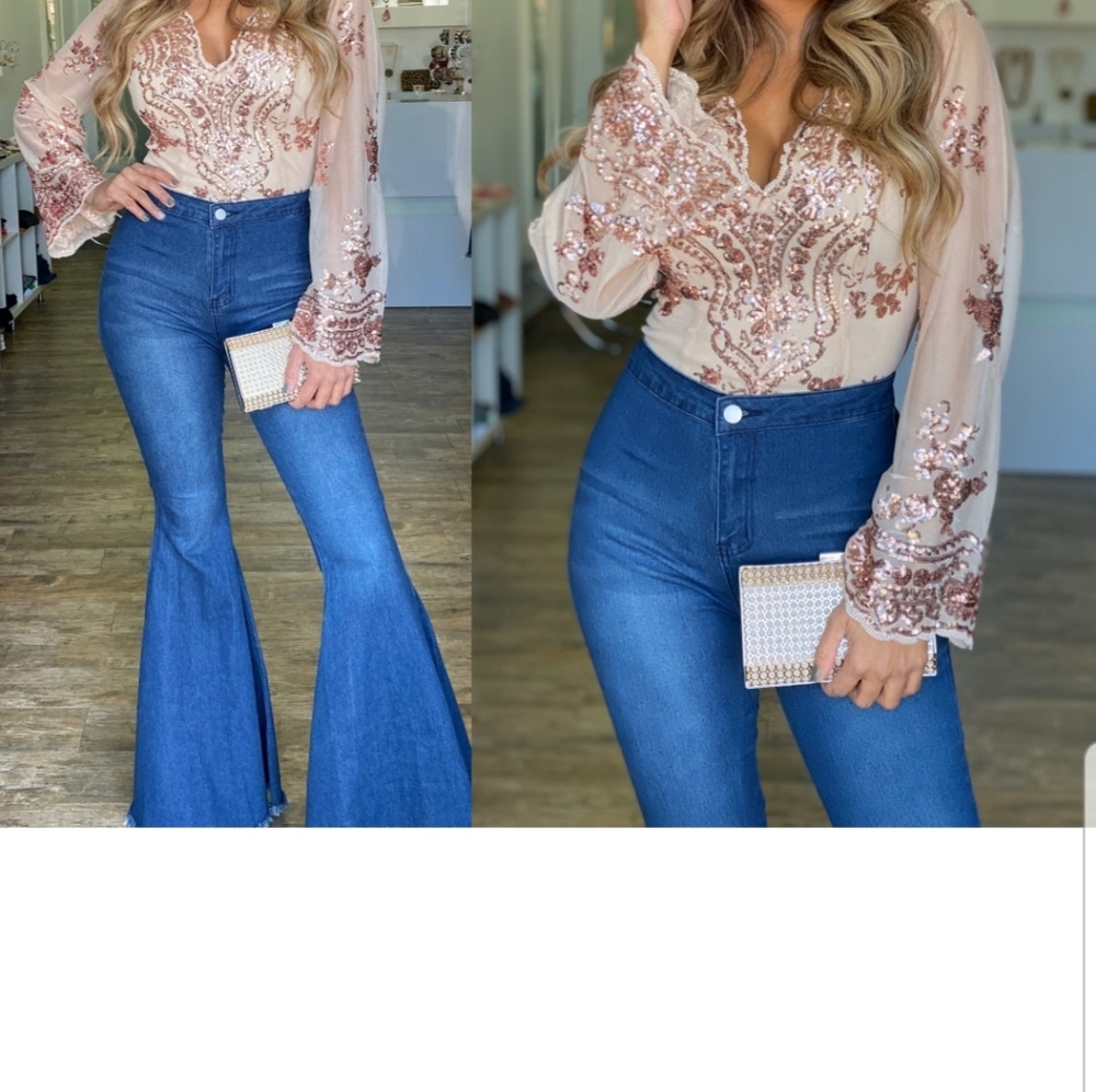 💖 Rose gold sequin bodysuit 💖